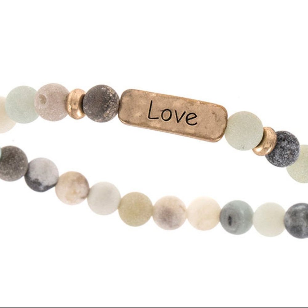 Multi-color bead Love & grey Hope Bracelet set - Picture 8 of 8
